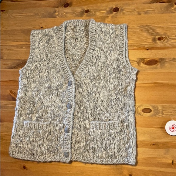 Vintage Handmade Wool Vest with Pockets - Picture 1 of 4